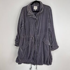 Torrid Velvet Anorak Zip Up Trench Jacket Size 3